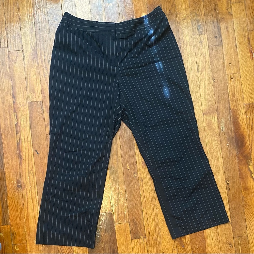 Black and Gray Stripped Slightly Boot Legged Pants